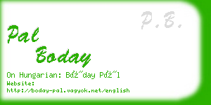 pal boday business card
